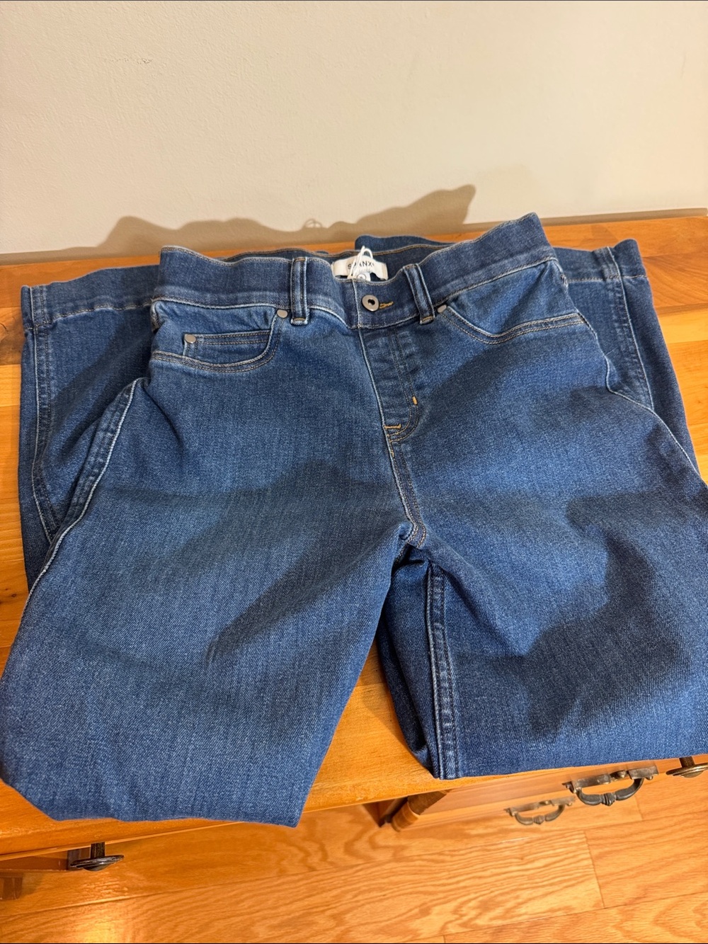 NWT SPANX Size SP HighRise Shapewear Pull-On Cropped Wide Leg Jeans